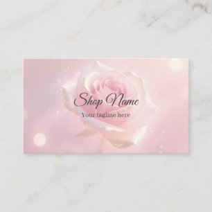 Simple Beautiful Pink Rose Floral Mystical Pattern Business Card