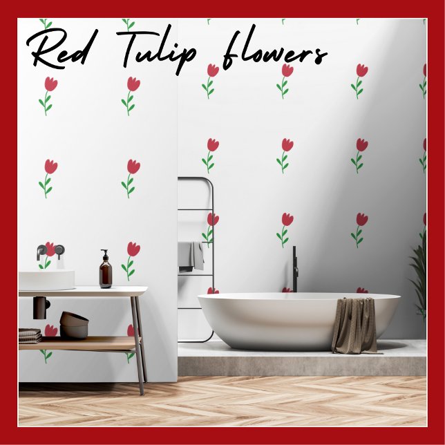 Simple Beautiful Red Tulip Flowers  Wallpaper (Creator Uploaded)