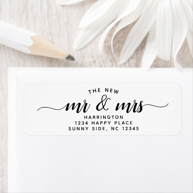 Simple Beautiful The New Mr & Mrs Wedding Script (Insitu)