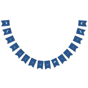 Simple Beige And Blue Customizable Graduation Bunting