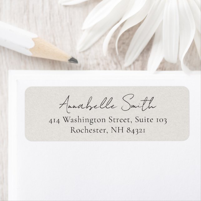 Simple Beige Classic Elegant Return Address (Insitu)