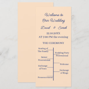 Simple Beige Custom Wedding Program