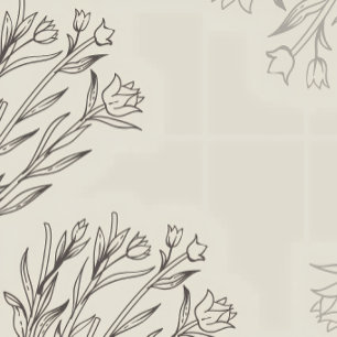 Simple Beige Floral Outline Name Mail Address