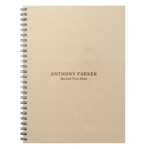 Simple Beige Leather Look   Notebook