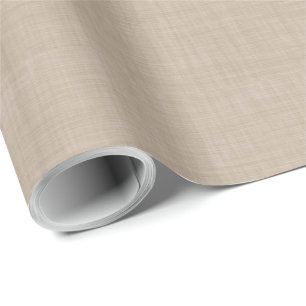 Simple Beige Linen Mushroom Texture  Wrapping Paper