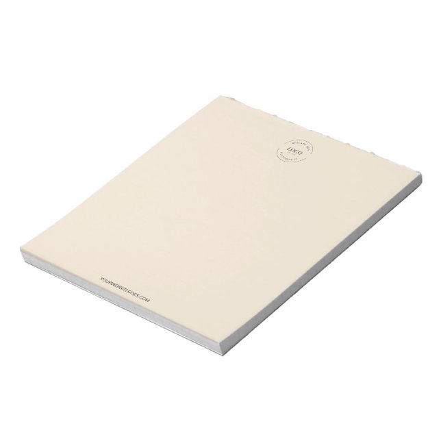 Simple Beige Logo and website Promo Business  Notepad (Rotated)
