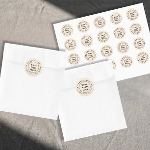 Simple beige minimalist  classic round sticker