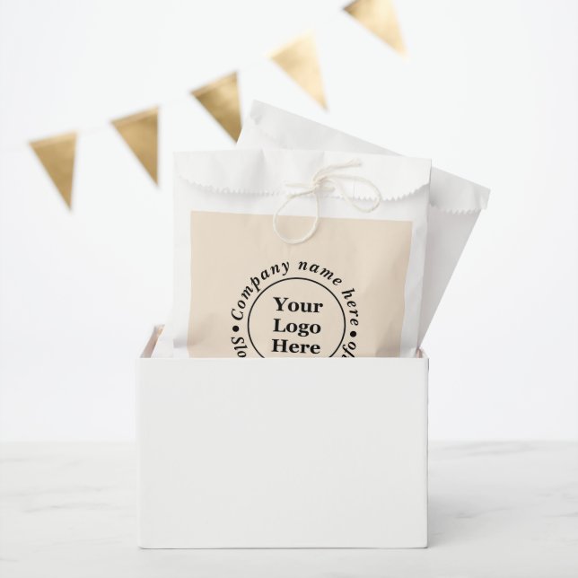 Simple beige minimalist  favour bags (Party)