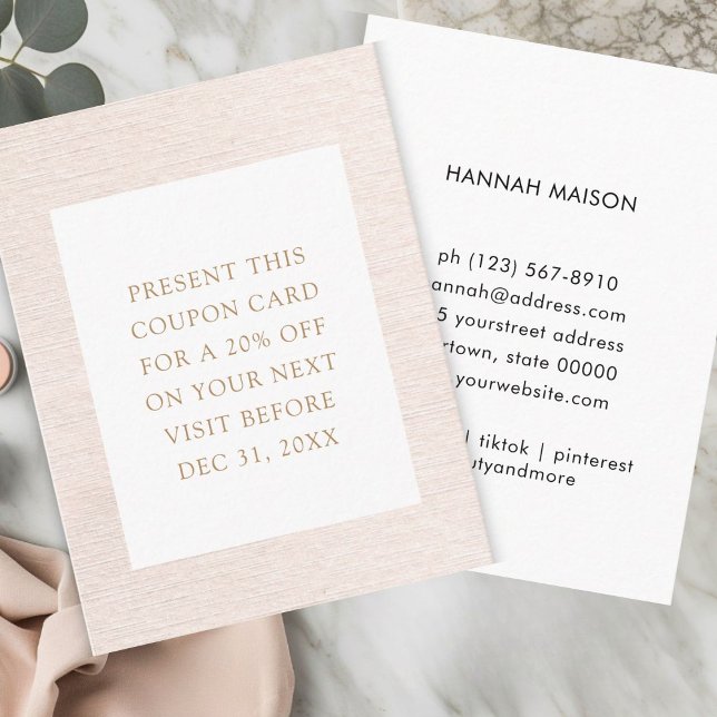 Simple Beige Modern Minimalist discount card (Simple Beige Modern Minimalist discount card)