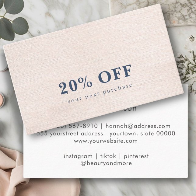 Simple Beige Modern Minimalist discount card (Simple Beige Modern Minimalist discount card)