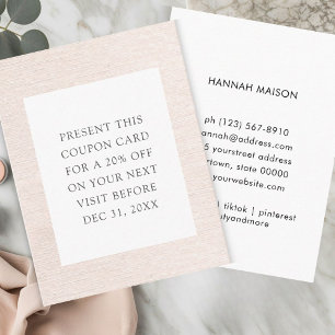 Simple Beige Modern Minimalist discount card