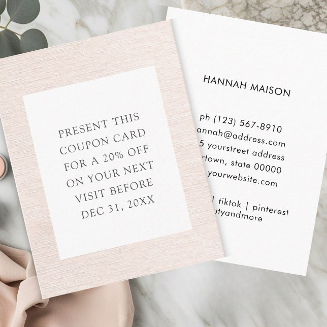 Simple Beige Modern Minimalist discount card (Simple Beige Modern Minimalist discount card)