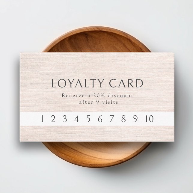 Simple Beige Modern Minimalist Loyalty Business Card (Creator Uploaded)