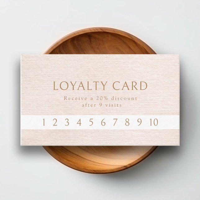 Simple Beige Modern Minimalist Loyalty Business Card (Creator Uploaded)