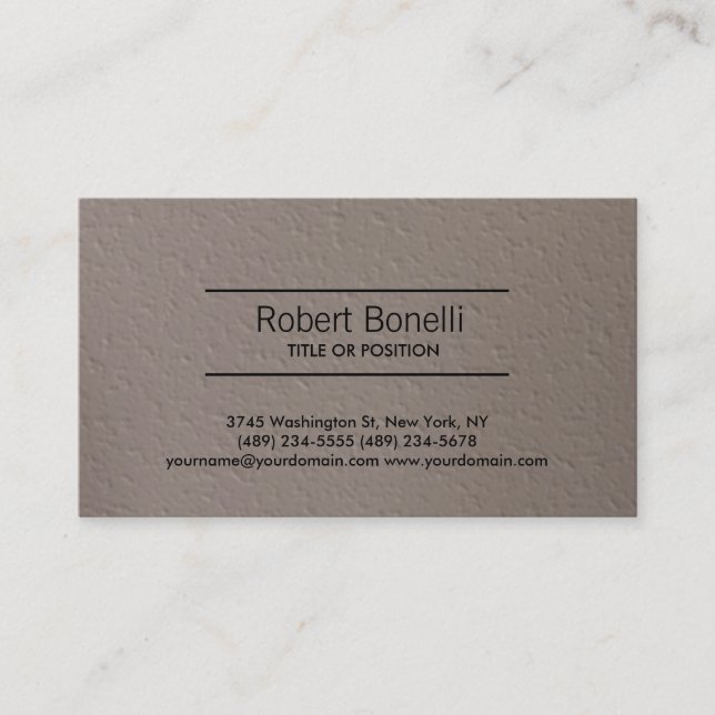 Simple Beige Plain Modern Business Card (Front)