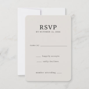 Simple Beige RSVP Template