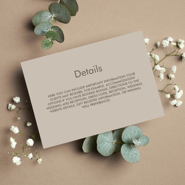Simple Beige Wedding Details Enclosure Card (Creator Uploaded)