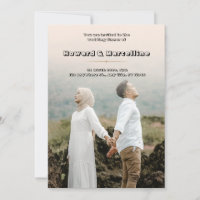 Simple Beige Wedding Invitation with Stunning Imag