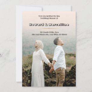 Simple Beige Wedding Invitation with Stunning Imag