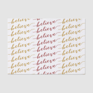 SIMPLE BELIEVE HOLIDAY GREETING RED GOLD TISSUE PAPER