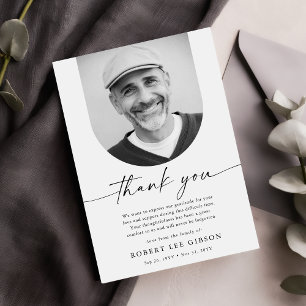 Simple Bereavement After Funeral Memorial Sympathy Thank You Card