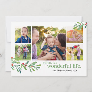 Simple Berries Wonderful LIfe 5 Photo | Holiday Card