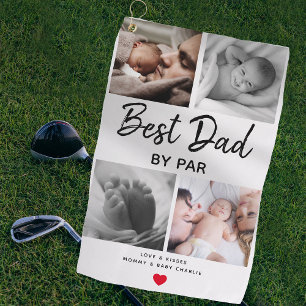 Simple Best Dad by Par Picture Collage   Daddy Golf Towel