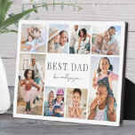 Simple Best Dad Collage Plaque<br><div class="desc">Personalised "Best Dad" Photo Plaque with Easel Stand. This simple and elegant photo plaque is a beautiful way to showcase cherished memories. The design features space for eight photos, arranged in a border around the edges, while keeping the focus on the meaningful text in the centre. At the centre, "Best...</div>