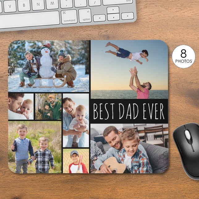 Simple BEST DAD EVER 8 Photo Collage Mouse Pad (Creator Uploaded)