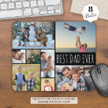 Simple BEST DAD EVER 8 Photo Collage Mouse Pad<br><div class="desc">Create your own personalised, custom colour photo mouse pad for the BEST DAD EVER with this easy-to-upload photo collage template featuring 8 pictures in various shapes and sizes, both horizontal and vertical to accommodate a wide variety of photo subjects in your choice of text and background colours (shown in black...</div>