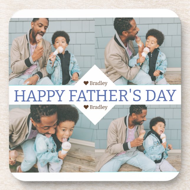 Simple Best Dad Ever Simple Photo Fathers Day  Coaster (Front)