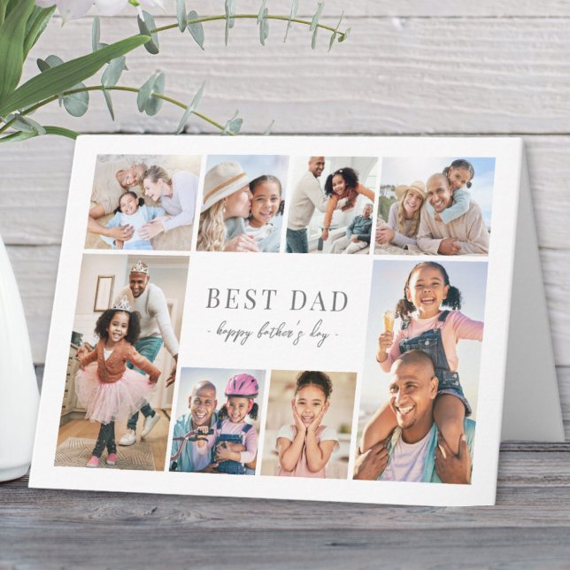 Simple Best Dad Photo Collage Father's Day Card (Simple Best Dad Photo Collage Father's Day Card )