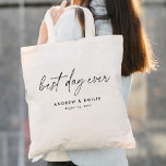 Simple Best Day Ever Calligraphy Wedding<br><div class="desc">Simple Best Day Ever Calligraphy Wedding Tote Bag feature a modern combination of type on a modern and minimal tote bag.</div>