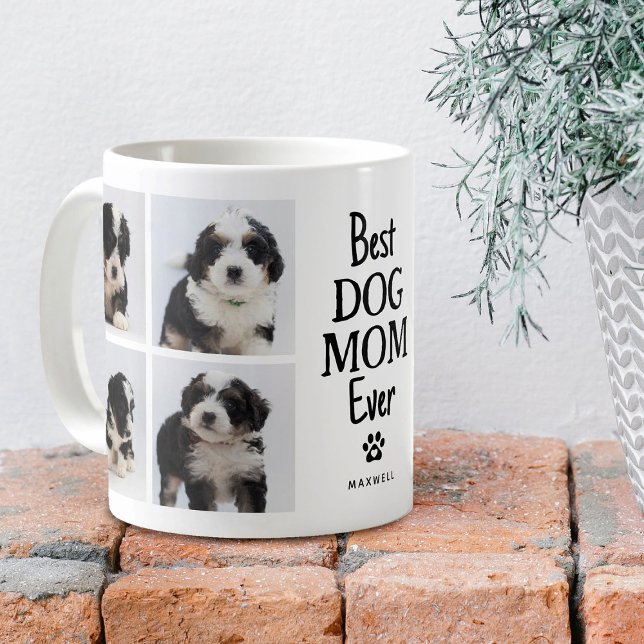 Simple Best Dog Mum Ever Photo Collage Coffee Mug (Creator Uploaded)