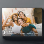Simple Best Friends Forever Friendship  Plaque<br><div class="desc">Celebrate your special bond with this cute gift for best friends! This custom BFF plaque is the perfect keepsake for women and teen girls, featuring your favourite horizontal photo with “besties” elegantly overlaid in white lettering. Personalise it with a high school graduation message or your names for a heartfelt touch....</div>
