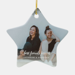 Simple Best Friends Forever Photo Ceramic Tree Decoration
