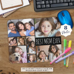 Simple BEST MOM EVER 8 Photo Collage Custom Mouse Pad<br><div class="desc">Create your own personalised, custom colour photo mouse pad for the BEST MOM EVER with this easy-to-upload photo collage template featuring 8 pictures in various shapes and sizes, both horizontal and vertical to accommodate a wide variety of photo subjects in your choice of text and background colours (shown in white...</div>
