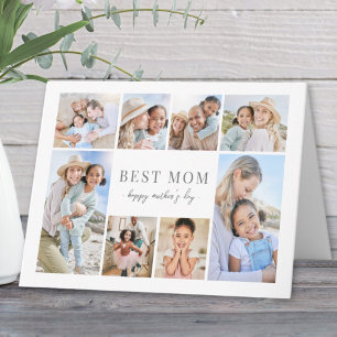 Simple Best Mom Photo Collage Mother's Day Card