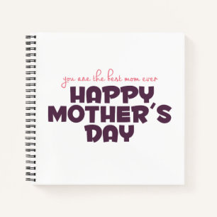 Simple Best Mum Ever Mother's Day Guestbook Notebook