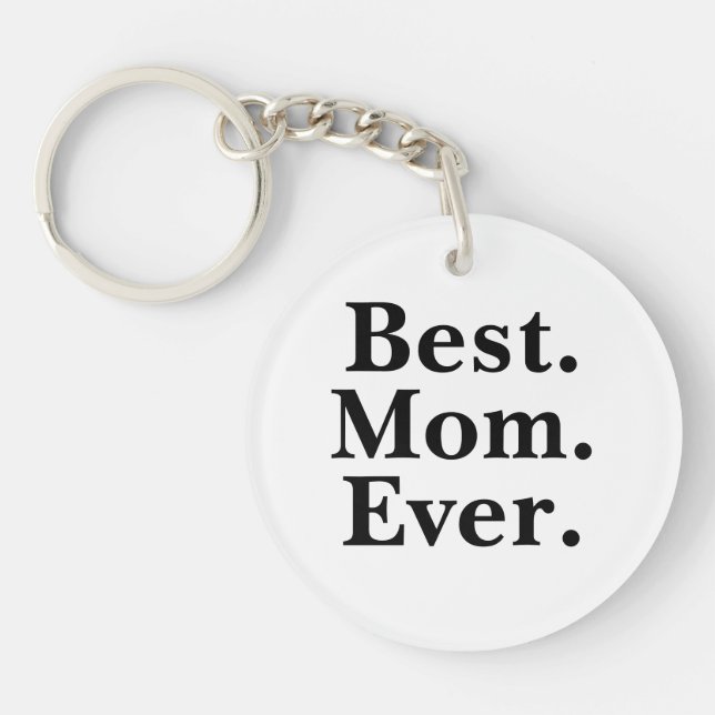 Simple Best "Your Text" Ever Black typography Key Ring (Front)