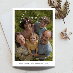 Simple Biblical Wonders Christmas Religious  Photo Holiday Card