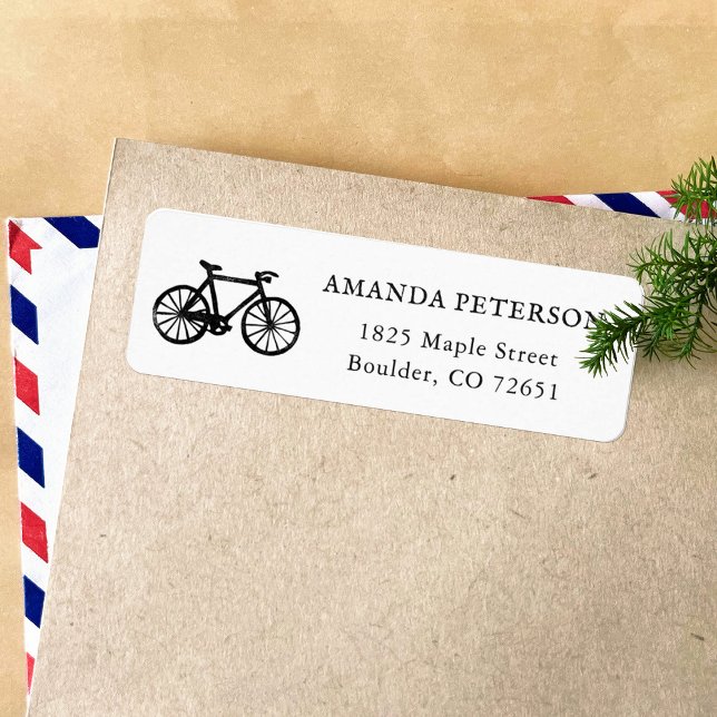 Simple Bicycle Cycling Motif Return Address (Creator Uploaded)