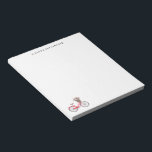 Simple Bicycle with Flowers Personalised Cyclist  Notepad<br><div class="desc">Simple Bicycle with Flowers Personalised Cyclist Notepad</div>
