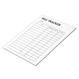 Simple Bill Payment Tracker Notepad