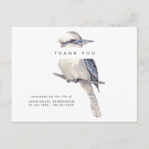 Simple Bird Funeral Loss of Life Thank You Postcard