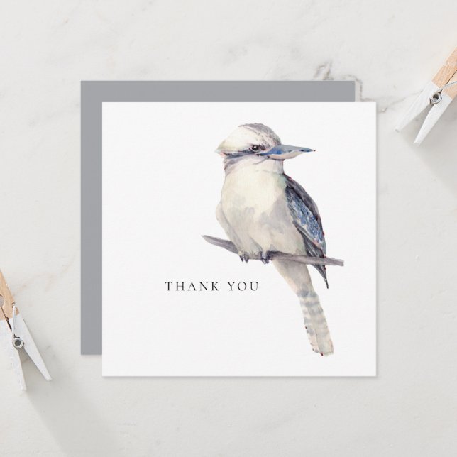 Simple Bird Funeral Thank You Custom Message Invitation (Front/Back In Situ)