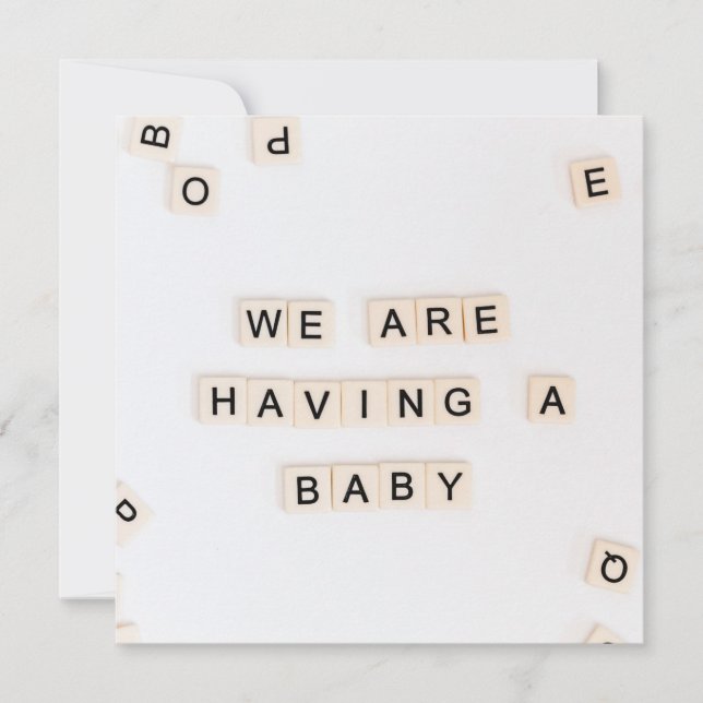 Simple birth announcement on letter stones (Front)