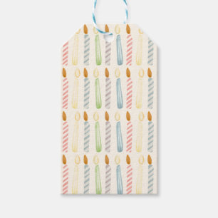 Simple Birthday Candles Party Gift Tags