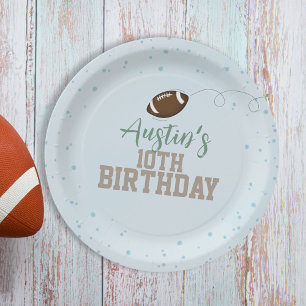 Simple Birthday Cute Sports Football Party Paper Plate