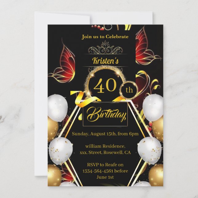 Simple Birthday Invitation (Front)